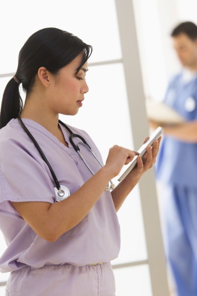Doctor and nurse in hospital.