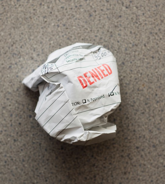 Studio shot of crumpled document.