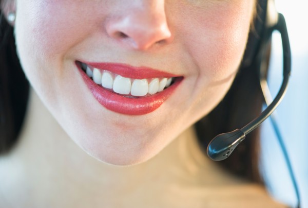 Close-up of female customer service representative.