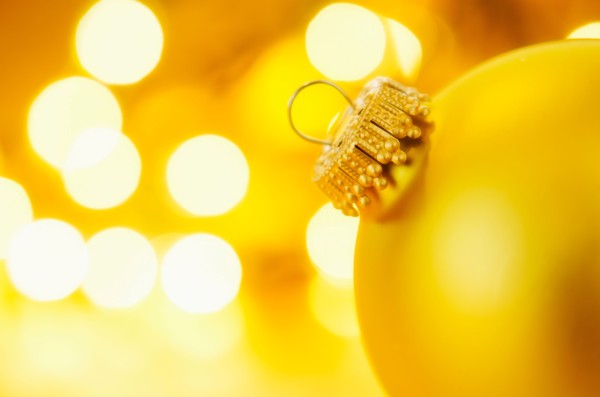 Close-up of Christmas ball, studio shot.