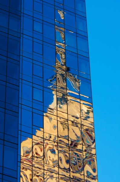 USA, New York State, New York City, Glass skyscraper.