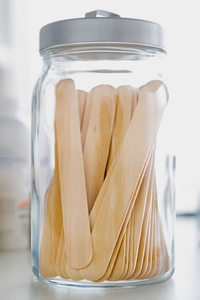Jar with tongue depressors . Photo : Rob Lewine