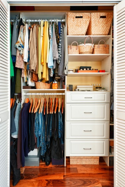 View of organized wardrobe. Photo :  Elena Elisseeva