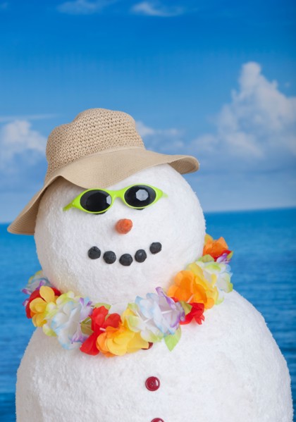 Snowman at sea.