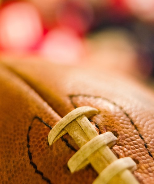 Studio shot of old football.