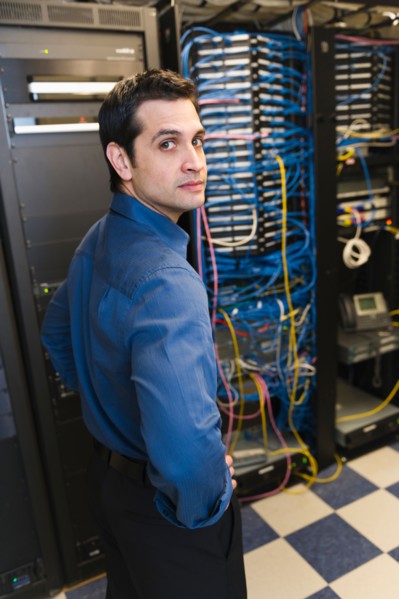 Portrait of male IT support technician.