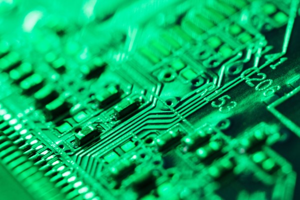Studio shot of computer chip.