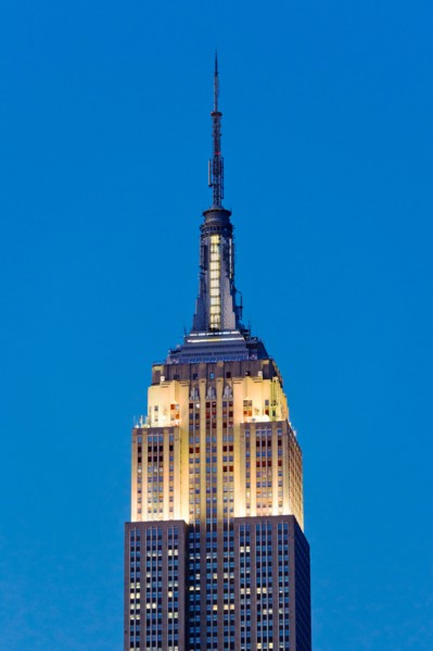 USA, New York, New York City. Empire State Building at dusk.