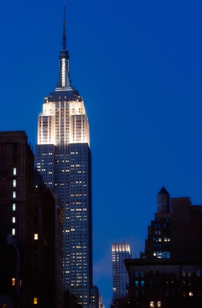 USA, New York, New York City. Empire State Building at dusk.