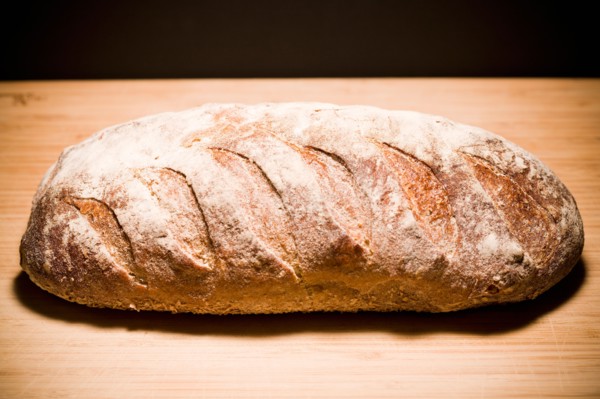 Studio shot of loaf of bread. Photo : Kristin Lee