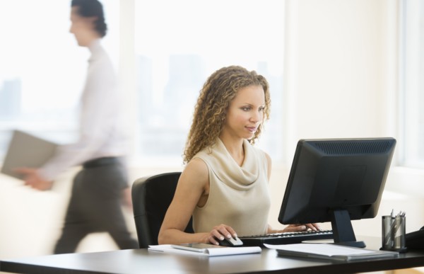 Business woman working in office.
