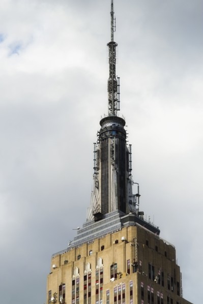 USA, New York City, Detail of Empire State Building.