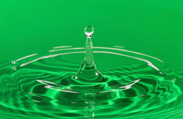 Green water splashing.