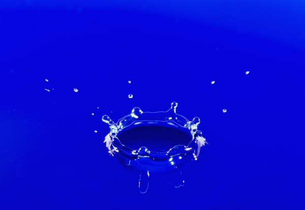 Blue water splash.