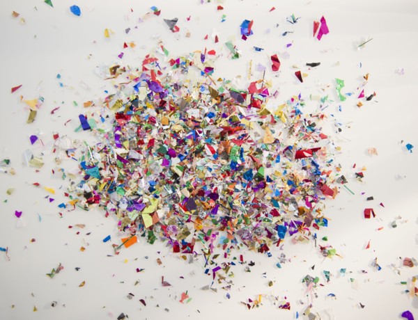 Close up of colorful confetti. 
Photo : Jamie Grill