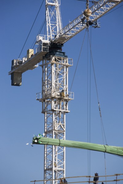 Crane on construction site. 
Photo : fotog