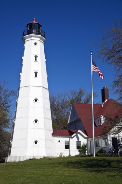 USA, Wisconsin, Milwaukee, View of Milwaukee lighthouse. 
Photo : Henryk Sadura