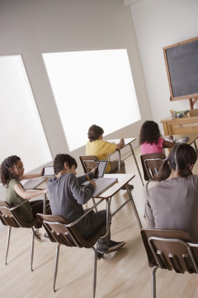 Children (10-11,12-13) at school. 
Photo : Rob Lewine