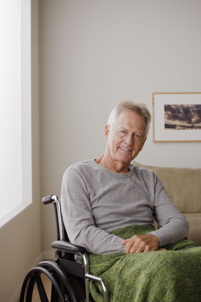 Portrait of senior man on wheelchair. 
Photo : Rob Lewine