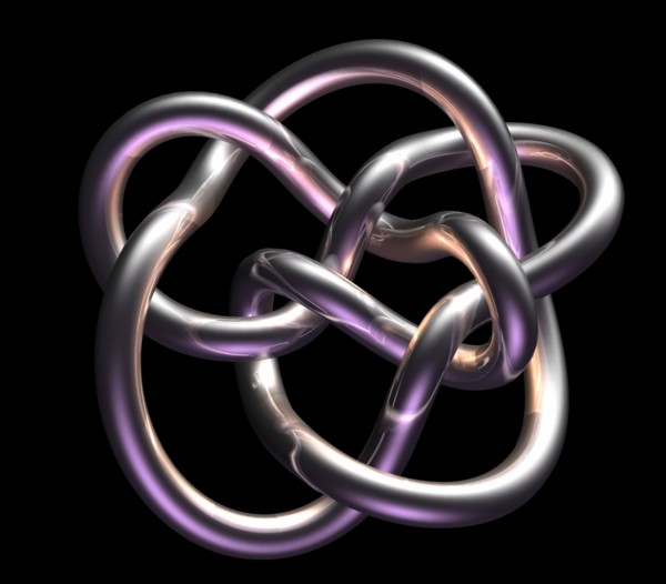 Digitally generated image showing three-dimensional metal shape. 
Photo: Calysta Images