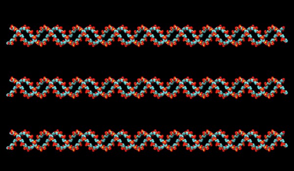 Digitally generated image of helix structure. 
Photo: Calysta Images