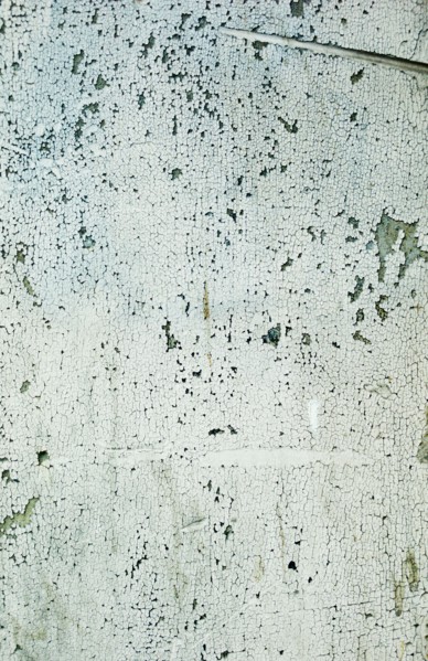 Peeling paint.