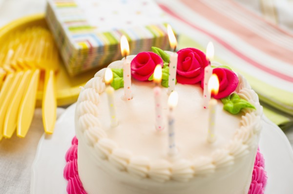 Cake with candles.