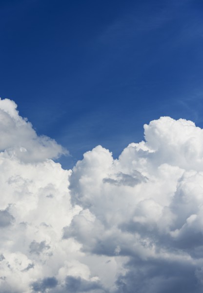 Blue sky with clouds.