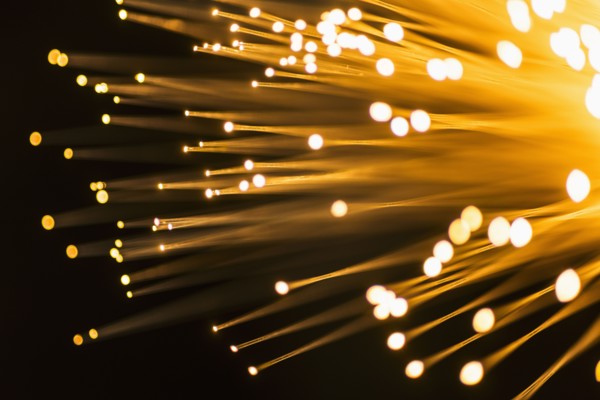 Fiber optic glowing, studio shot.