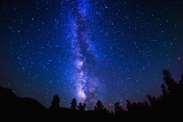 Milky Way above canyon.