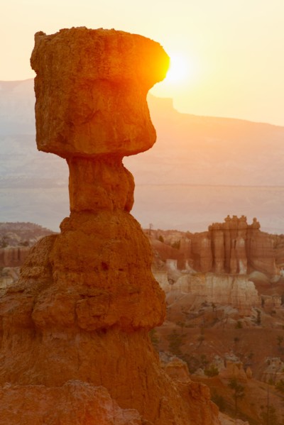 Rock formations at sunset.