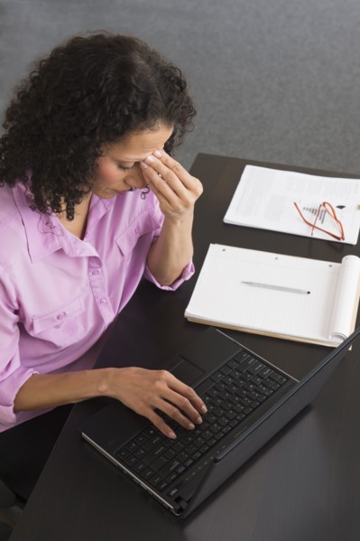 Woman working in office.