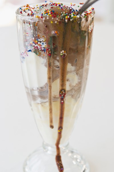 Studio shot of melting ice cream. Photo: Jamie Grill