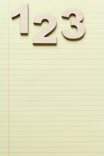 Numbers 1, 2 and 3 on legal pad. Photo: Kristin Duvall