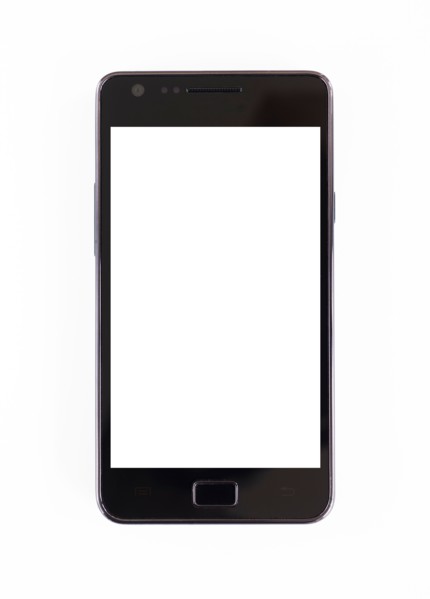 Smartphone on white background.