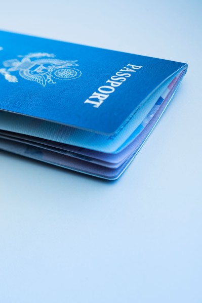 Passport on white background.