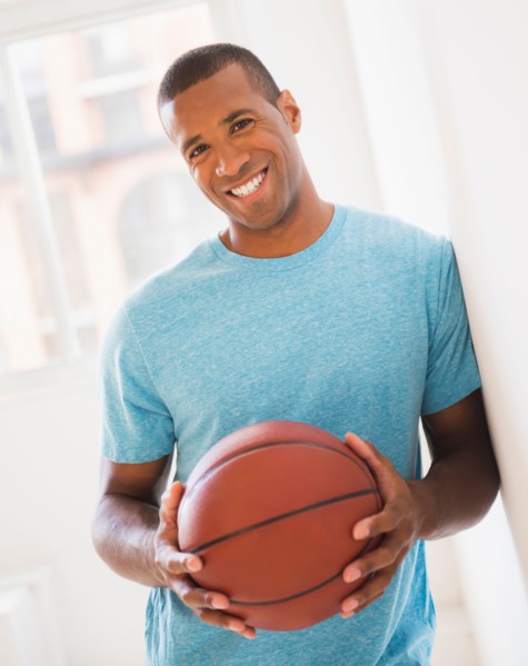 Young man with basketball