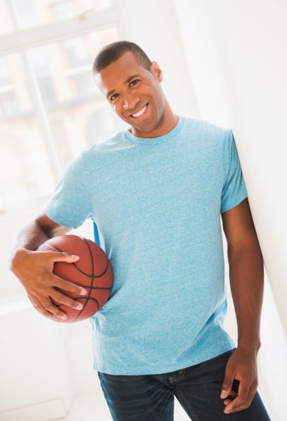 Young man with basketball