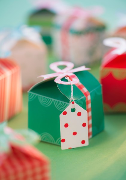 Studio shot of small Christmas presents