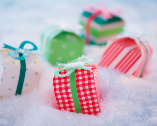 Studio shot of small Christmas presents
