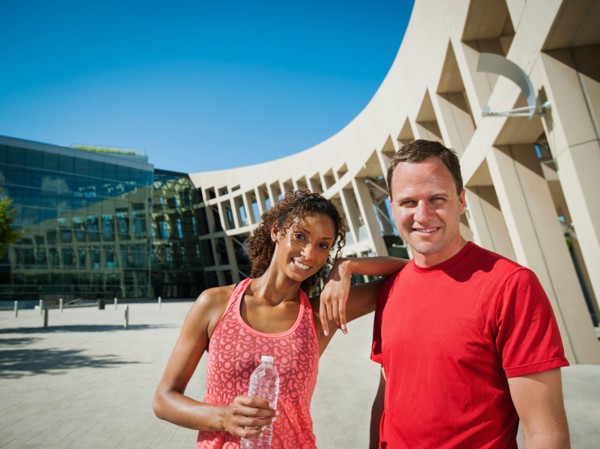 Man and woman in sportswear