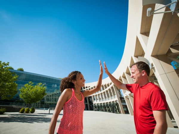 Man and woman in sportswear