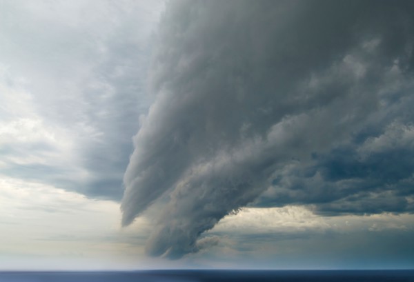 Storm cloud over sea