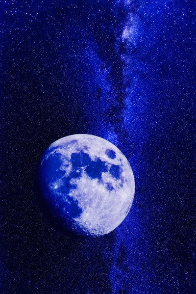 Moon on dark sky.