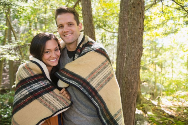 Portrait of couple in forest. Photo: Jamie Grill