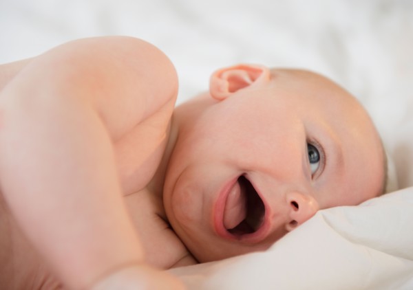 Baby boy (2-5 months) laughing. Photo : Jamie Grill