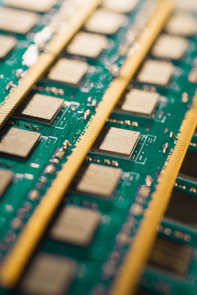 Studio shot of computer chips.