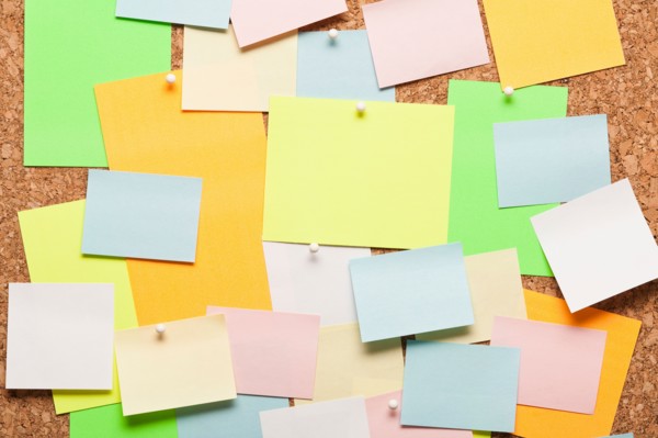 Corkboard with Note papers