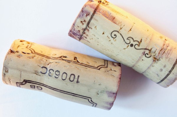 Two wine corks