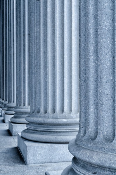 Row of building columns